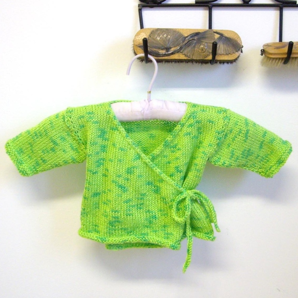 Bright Green Speckled Baby Kimono – 12 Months